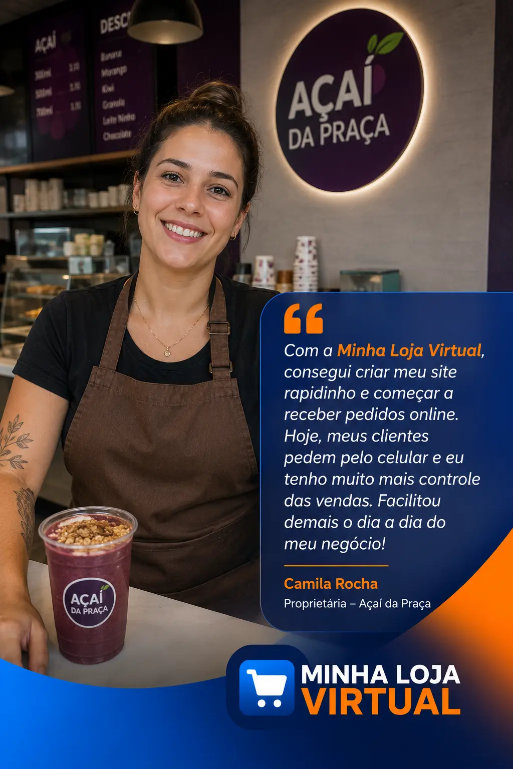 Depoimento de Camila Rocha — Açaí da Praça